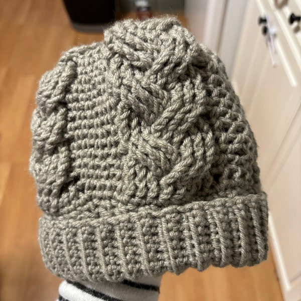 CROCHET PATTERN & VIDEO/ Cozy Cottage Cabled Hat, Crochet Hat, Crochet ...