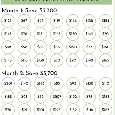 Save 7,000 in 2 Months Digital Money Savings Challenge Printable ...