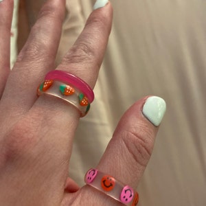 Funky Resin Fruit Rings Custom Resin Rings | Etsy