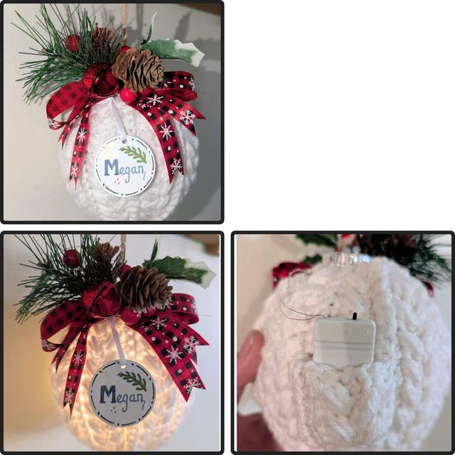 A customer's finished Snowy Wheat Stitch Ornament Crochet Pattern