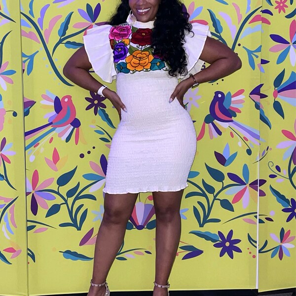 Blue And Purple Mexican Baja Bodycon Dress
