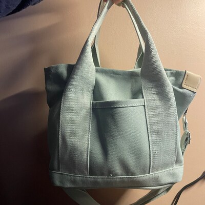 Small Crossbody Bag With Zipper, Canvas Square Messenger Bag Women ...