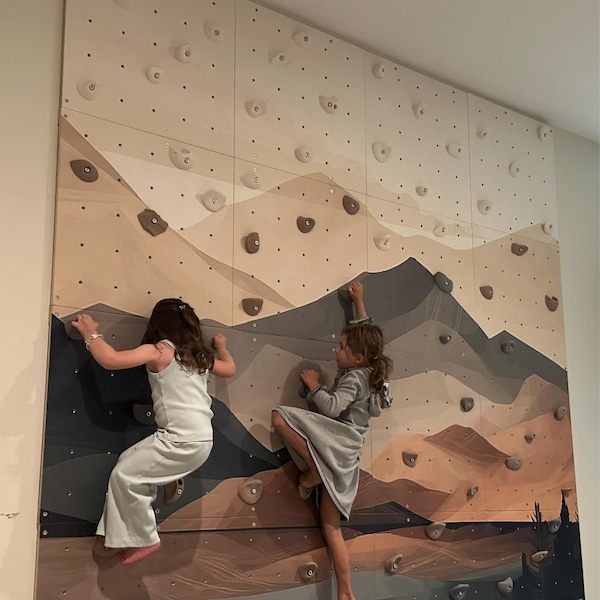 World Map Climbing Wall for Kids, Custom Climbing Wall, Wooden Wall for ...