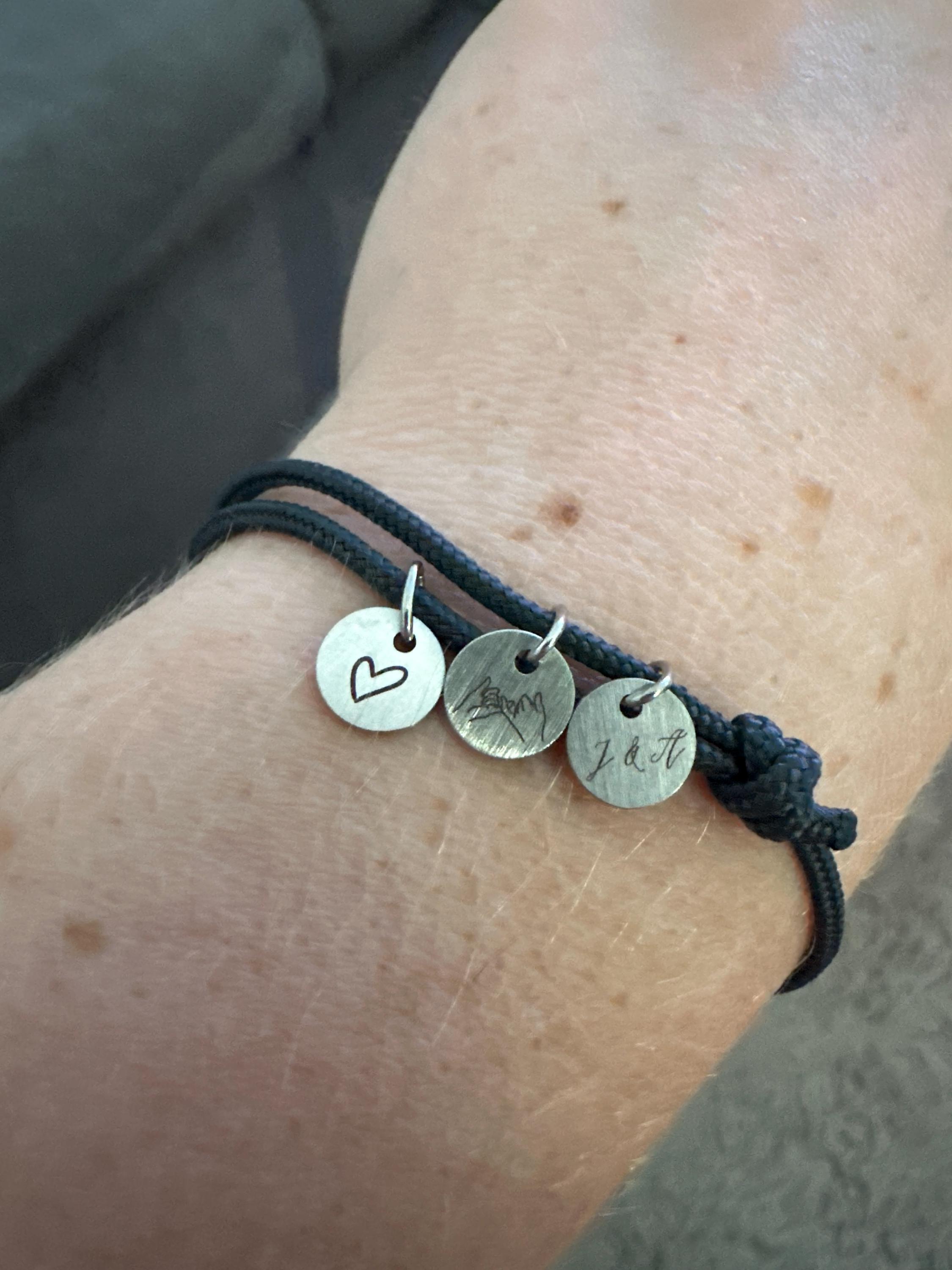 Personalized sailing rope bracelet - name bracelet - friendship bracelet - surfer bracelet - partner bracelet - stainless steel bracelet with engraving - A195