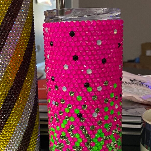 Ombre Sublimation Rhinestone Pattern 20 Oz. Skinny 49 Stones Wide Ss20 ...