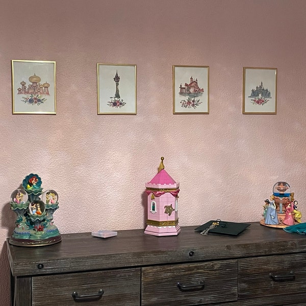 Princess Castle ART PRINT Set of 4 for Nursery Girls Bedroom Decor ...