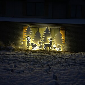 5.8ft Sleigh Reindeer Template When Made. Printable Trace and Cut ...