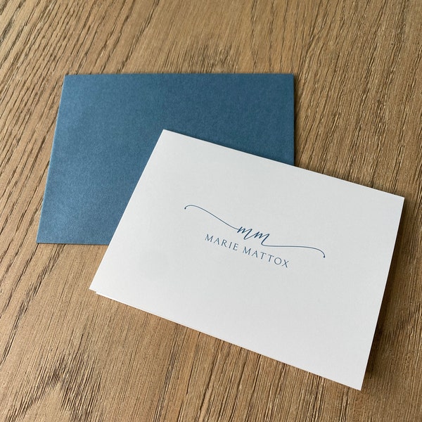 Personalized Stationery Set - EXQUISITE SCRIPT MONOGRAM - Monogrammed ...