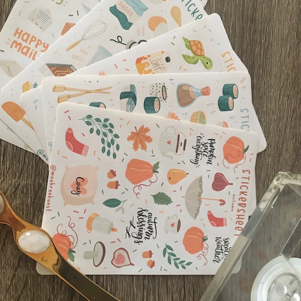 Sticker Sheet - October | Journal Stickers, Calendar, Planner Stickers ...