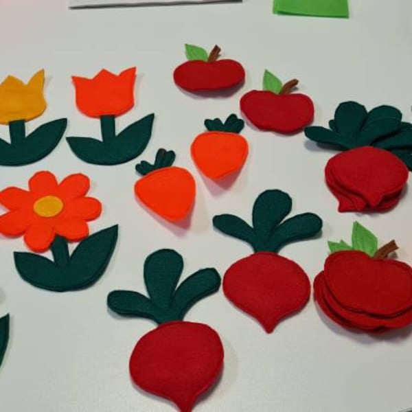 Vegetables Pattern Blocks Set of 7 Vegetables Pattern, Easy PDF Sewing Pattern, Play Food Digital ...