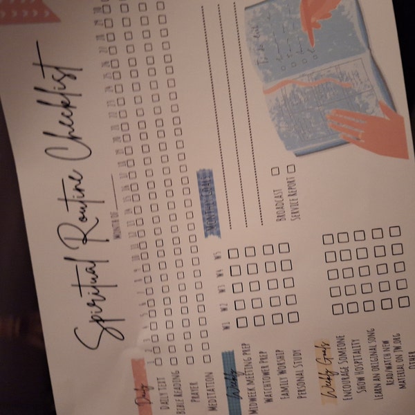 JW Spiritual Routine Checklist | Tracker | Printable | Daily Weekly ...