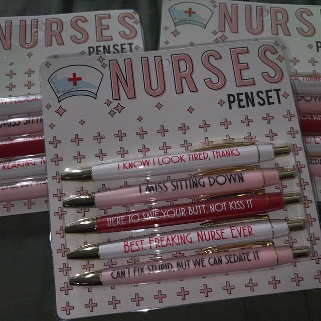 Nurses Multicolor Pen Set | 5 Funny Pens Packaged for Gifting | Best.  Freaking. Nurse. Ever. , I Miss Sitting Down