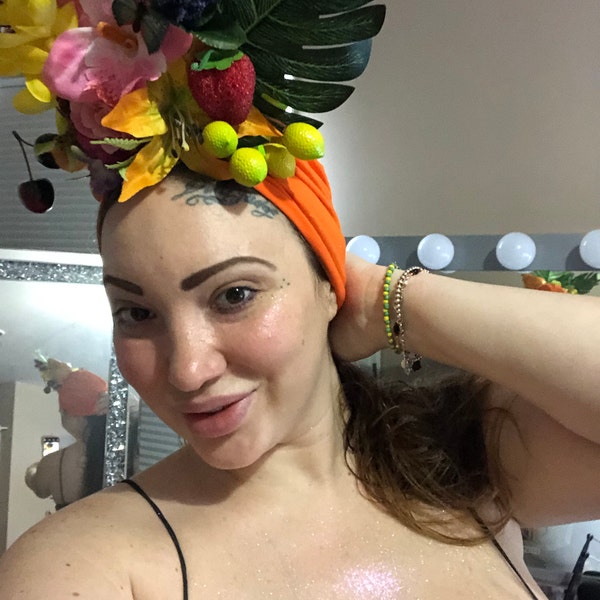 Carmen Miranda Costume Fruit Hat Tropical Fruits Turban - Etsy
