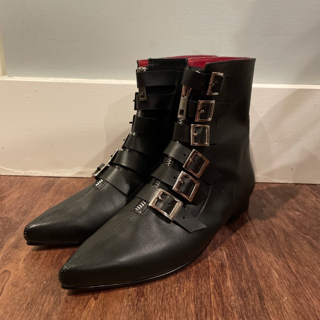 Botas Goth Classic Winklepickers Inspo De Los 80 Botines Cuero Charol Etsy