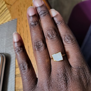 Customer photo from krrwalker, New Rainbow Raw Moonstone Ring