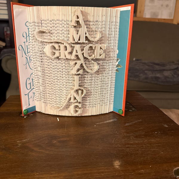 Amazing Grace Book Folding Art Pattern – DIY Cross Design (PDF) - Etsy