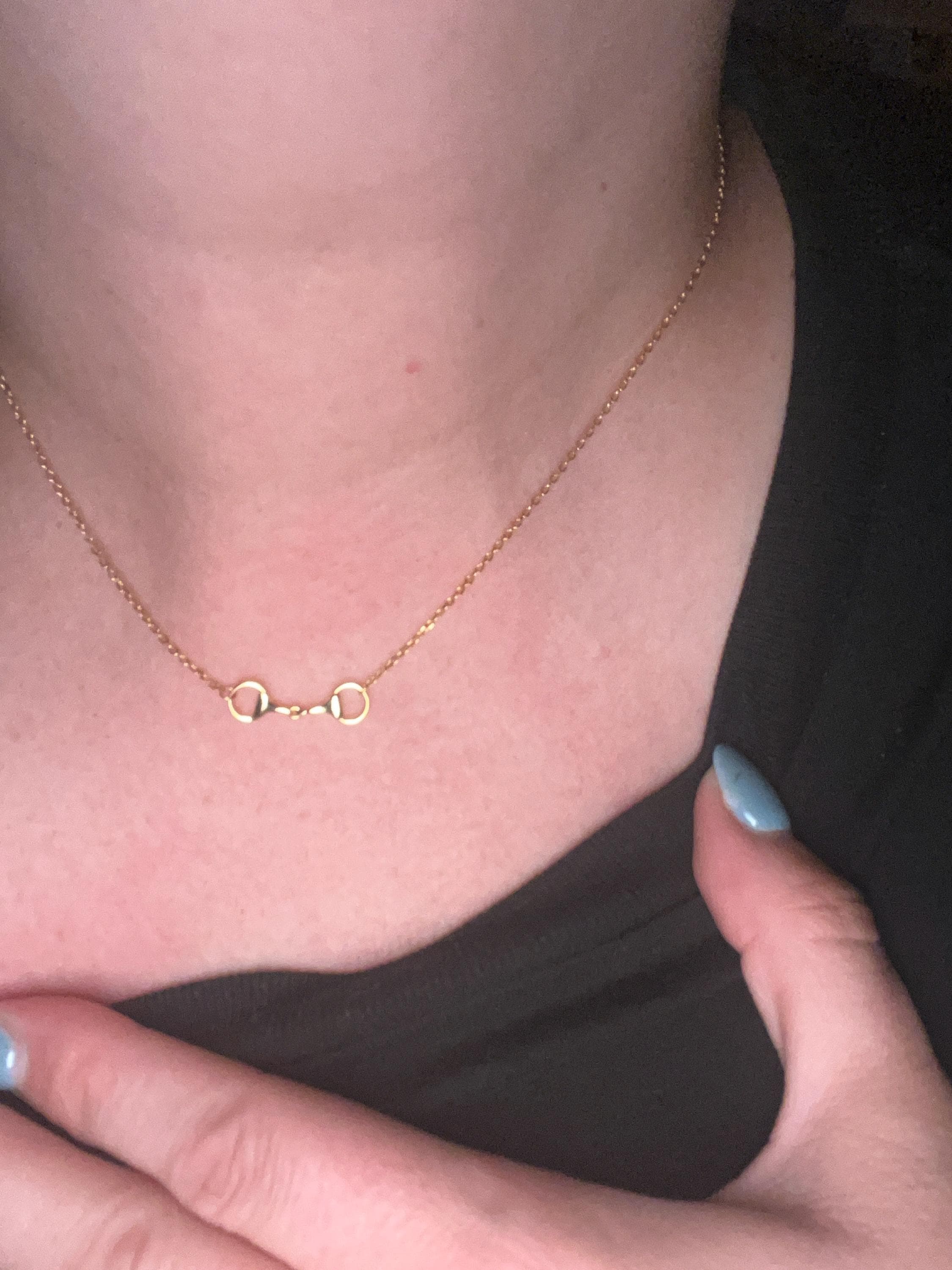 Snaffle Bit Necklace in Sterling Silver, Silver or Gold, Horse Necklace, Horse Charm, Horse Gift, Horse Jewellery