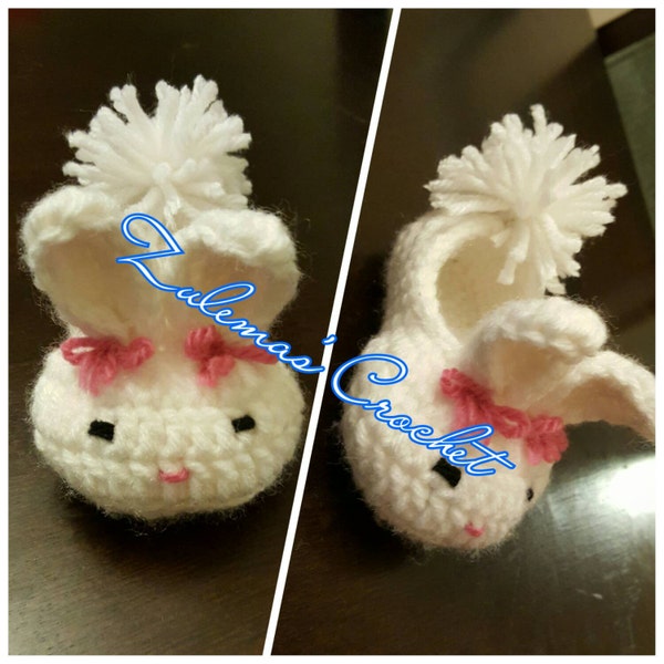 CROCHET PATTERN #204 Baby Booties Bunny Slipper - Instant Download ...