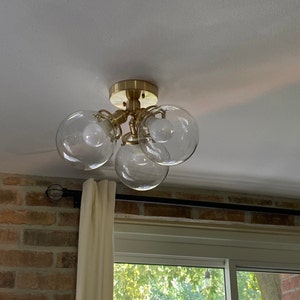 Semi Flush Globe Light Ceiling Hanging Lamp Dining Room - Etsy