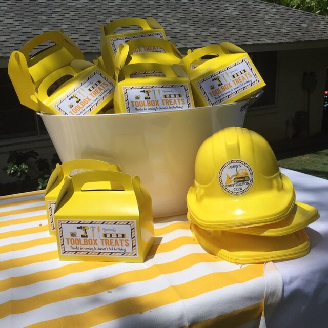 Construction party tool box favor box treats 24 birthday Etsy