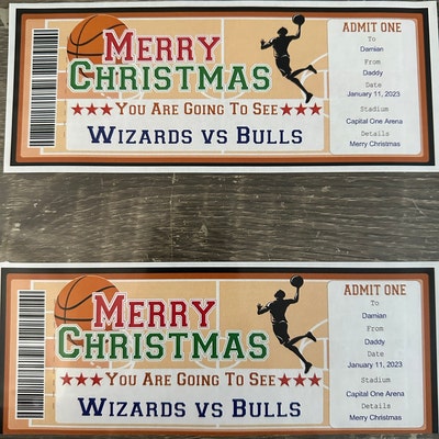 Christmas Basketball Game Ticket , Surprise Basketball Ticket ...