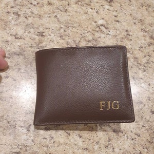 Mens Monogrammed Leather Wallet - Etsy