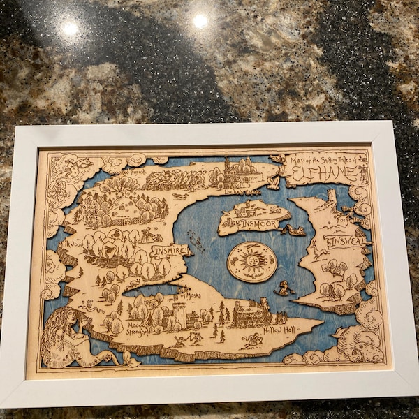 3D Wood Engraved Azeroth Map the Sundered World Map World of Warcraft ...