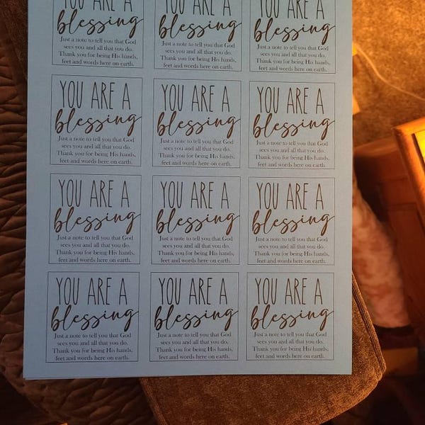 Printable You Are a Blessing Cards, Blessing Cards, Thank You Notes ...