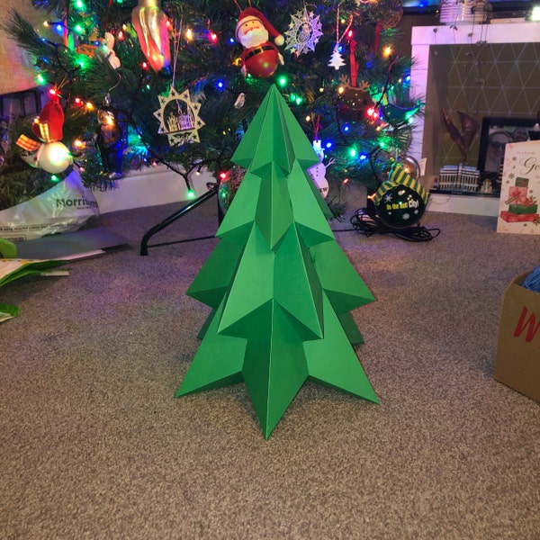 Pine Christmas Tree 3D Papercraft PDF Pattern / DIY Xmas Low Poly Paper ...