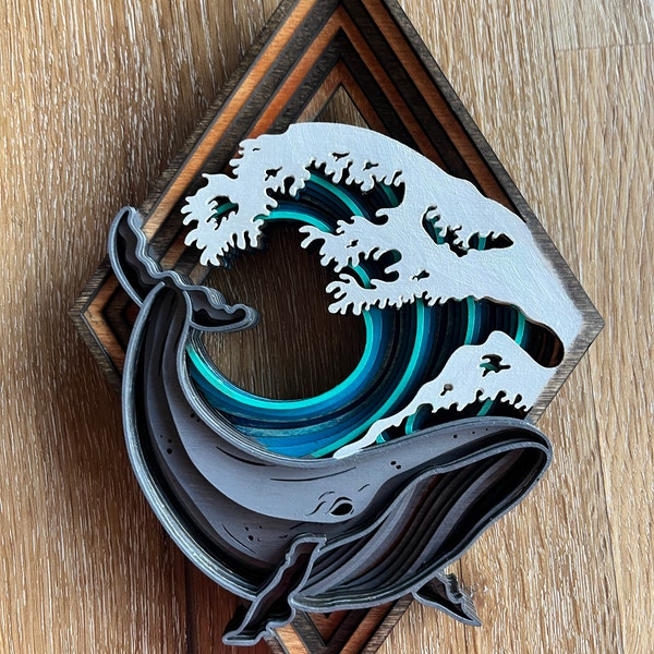 Multilayer Whale Art Laser Cut File 3D Layered Whale Layered Dxf Dwg ...