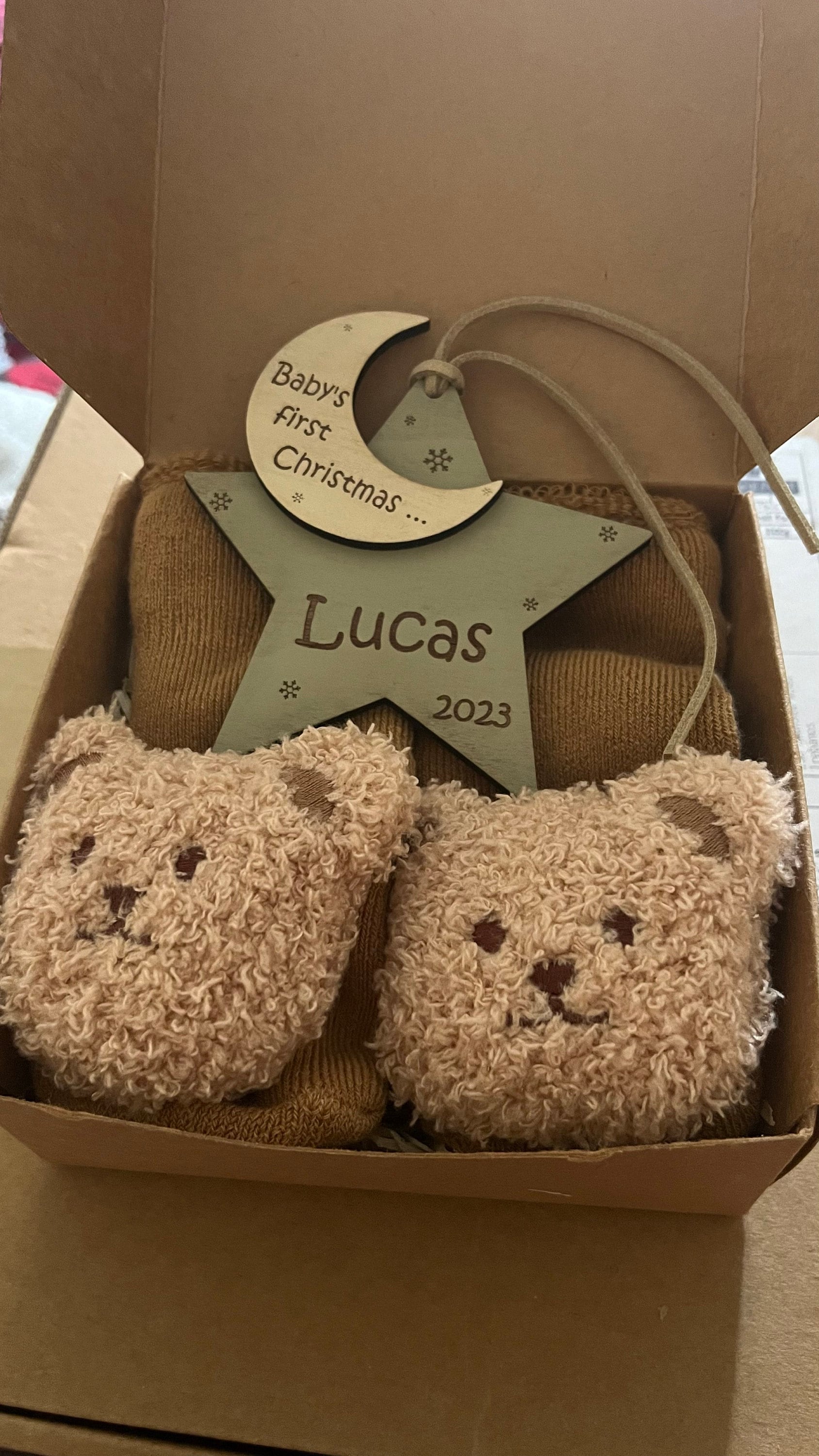 Baby&#39;s first Christmas gift box for baby Christmas gift for baby Christmas bauble Christmas tree bauble gift for new mum and dad baby gift