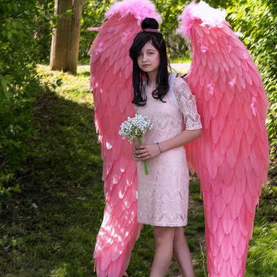 Pink Angel Wings Light Pink Angel Wings Wedding Wings - Etsy