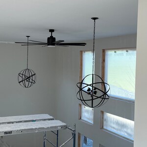 Modern Industrial Orb Chandelier 