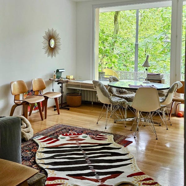 Round Rug, Abstract Round Carpet, White Round Rug Tufted Wool Circle ...