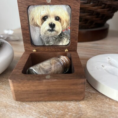 Custom Wooden Pet Fur Keepsake,wooden Pet Ashes Box,personalized Pet ...