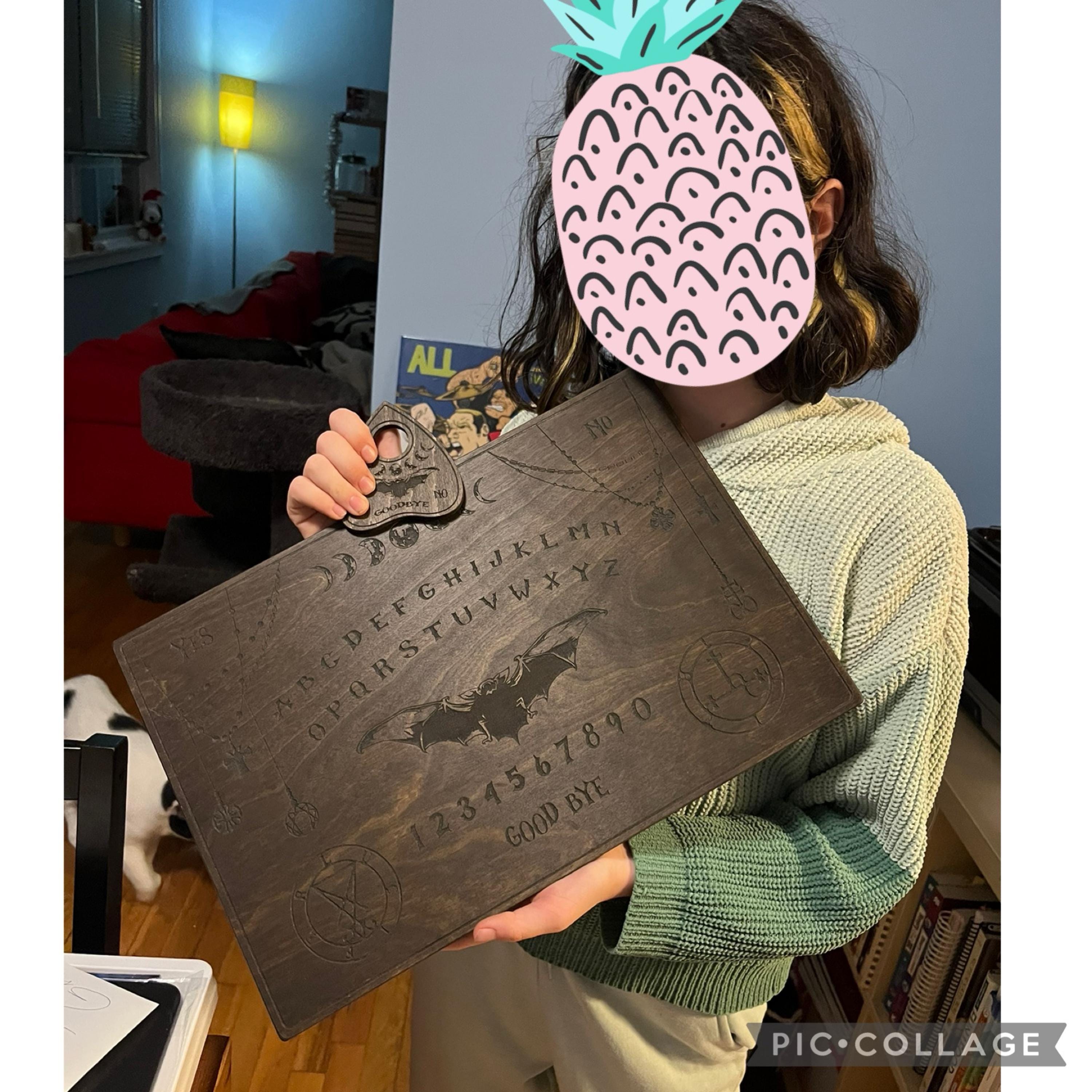 Ouija Board with Planchette-Talking Board-Board Games-Witchcraft Decor-Wiccan Gifts-Occult Game Board-Wooden Spirit Board-Engraved Board