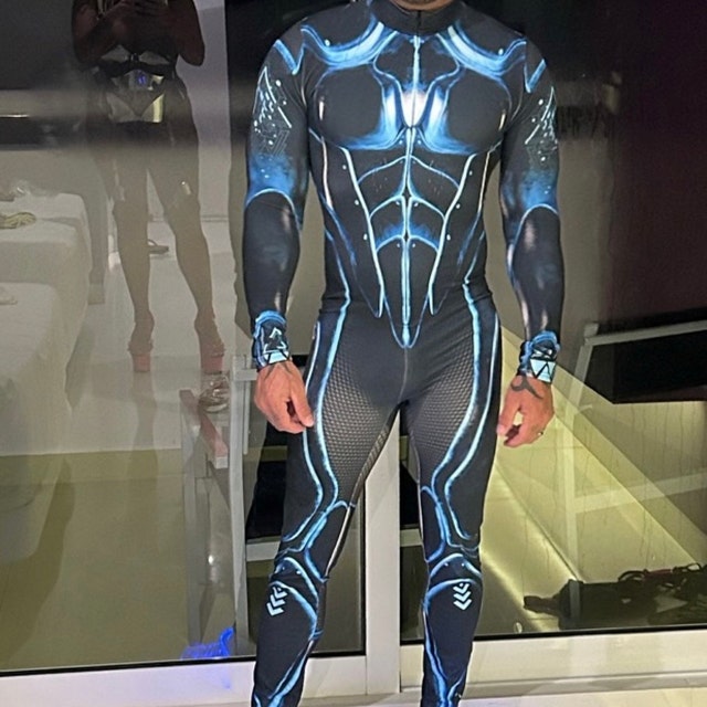 Spazio Robot Dj Rave Costume Ciclopi Futuristico Scudo Occhiali da Sole