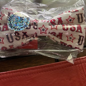 4th of july dog bow tie
