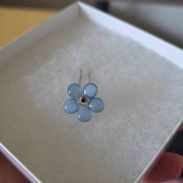 Bride Wars 'something Blue' Flower Hair Pin: Bridal Crystal