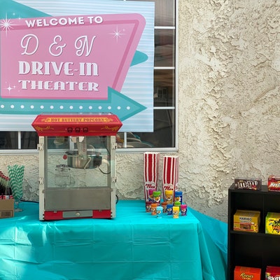 Retro Drive-in Movie Sign Drive in Sign Movie Night Backdrop Movie ...