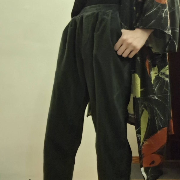 Plus Size Women Winter Casual Pure Color Corduroy Harem Pants