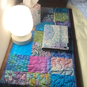 Blue - Applique Cut Work Table Runner with Table Mat Set 51