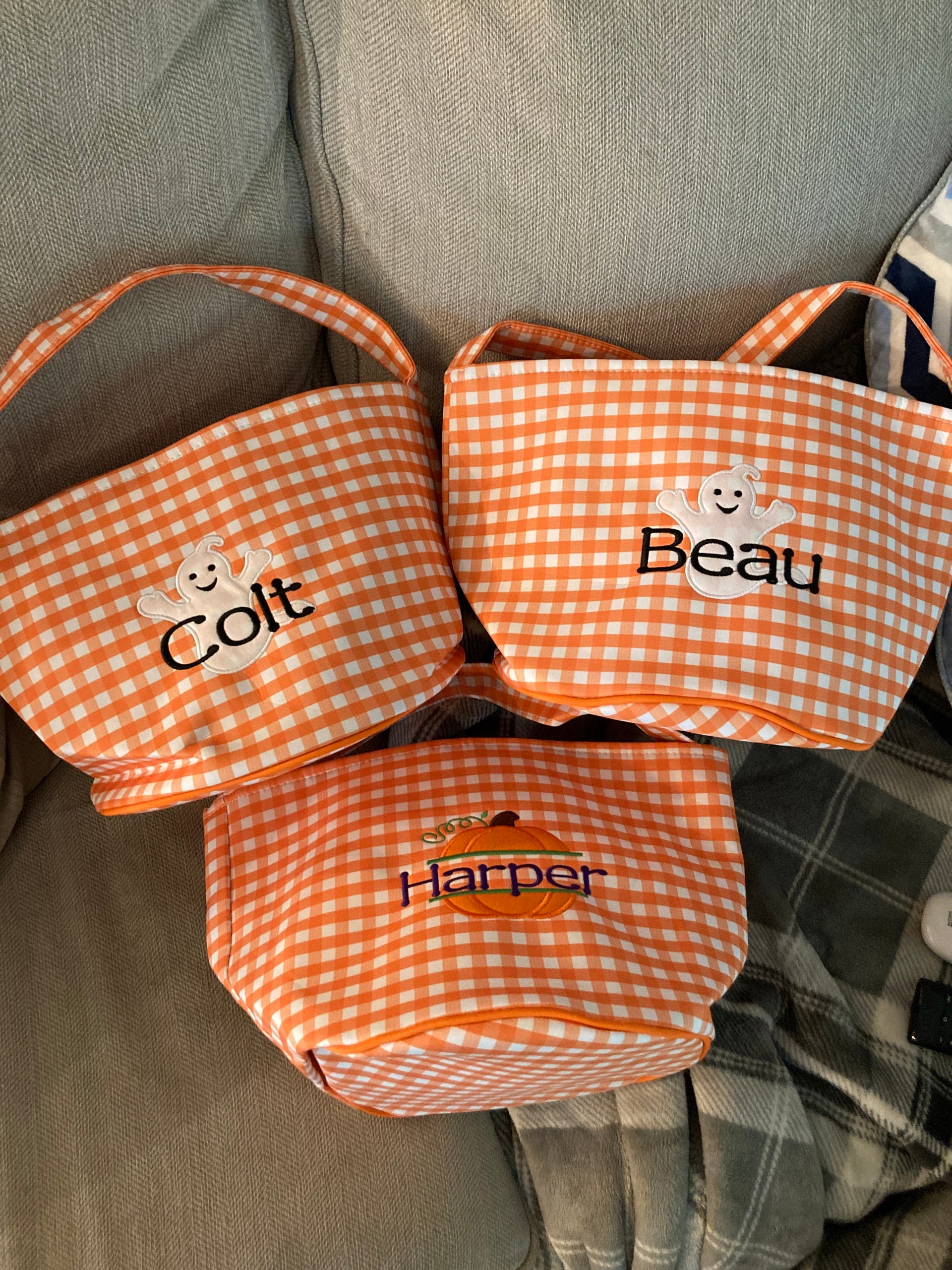 Trick or treat bag, Trick-or-treat bucket,  Halloween Bucket, Personalized, Halloween Basket, monogram, trick-or-treat, Halloween bag