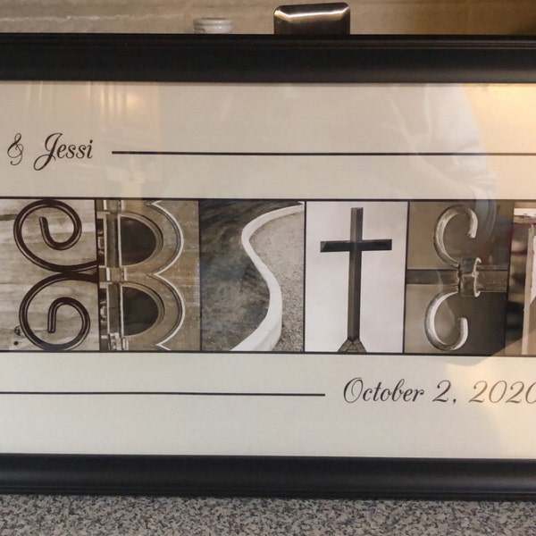 Alphabet photo letter art wedding name frame alphabet photography print