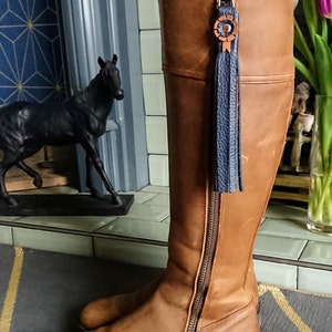 NAVY Long Boot Tassels Spanish Riding 