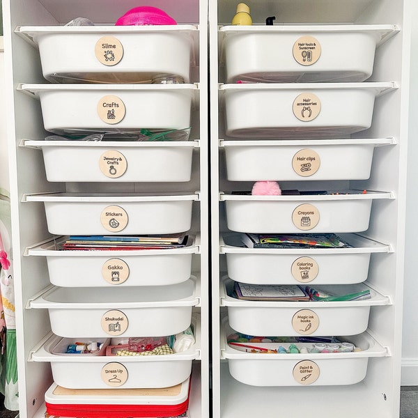 Toy Box Storage Tags - Wooden Trofast Labels - Playroom Decor ...