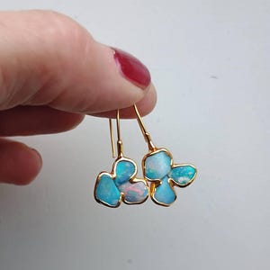 Customer photo from joshuadeco, Edgy Raw Opal Dangle Earrings, October Birthstone Statement