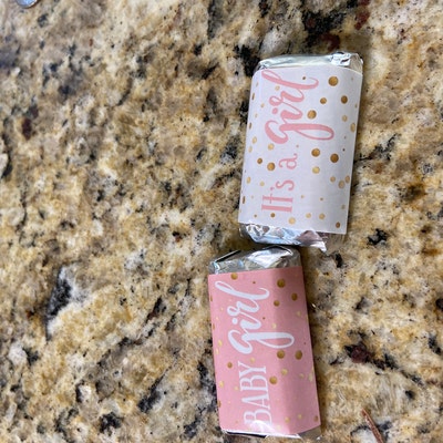 324 Pink Footprints Hershey Kisses Labels For Gender