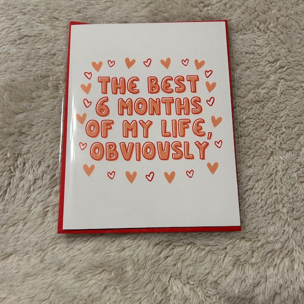6 Month Anniversary Gift for Boyfriend - 6 Month Anniversary Card for ...