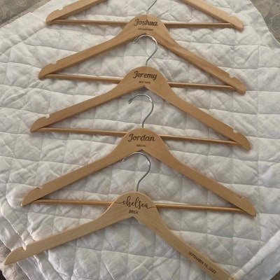 Personalized Groomsman Hangers Wedding Hanger Wooden Engraved Hanger ...